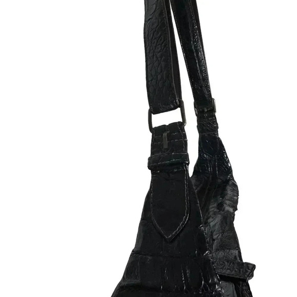 Vintage Alligator leather brown hobo handbag from Florance Italy 80's - Picture 8 of 11